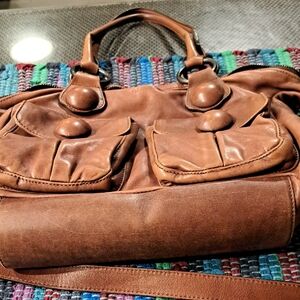 FERROMODA Chic Brown Italian Leather Satchel for Women
